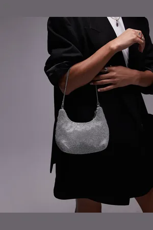 MANGO Chainmail detail shoulder bag in