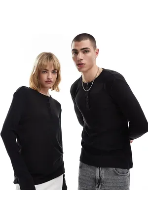 Calvin Klein Jeans sheer rib henley tee in - ASOS Exclusive