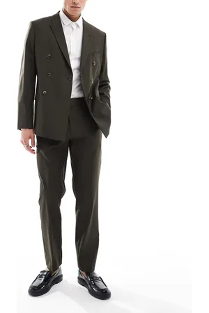 ASOS Slim fit clean wool blend suit trouser in olive