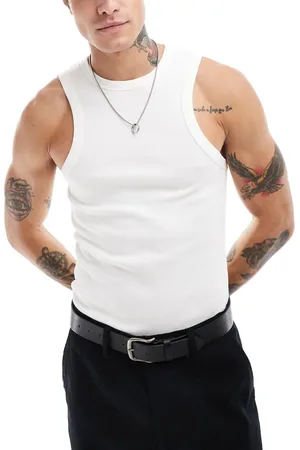 ASOS Muscle fit rib racer vest in