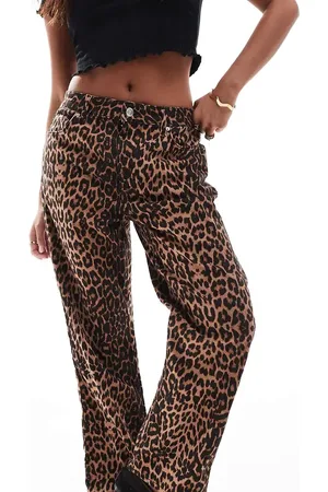 Miss Selfridge Leopard straight leg jean