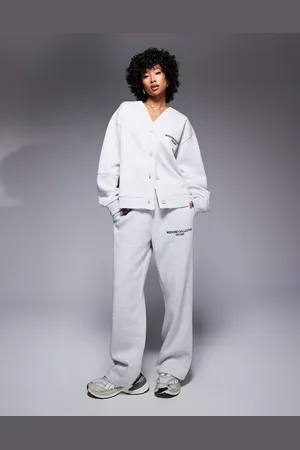 ASOS Weekend Collective co-ord heavyweight straight leg jogger in ice marl