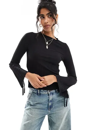 Brave Soul Long sleeve top with wide sleeves in