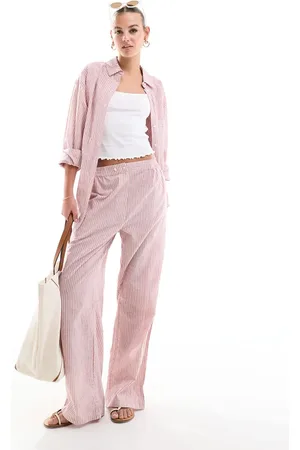 ASOS Pull on trousers with tab waistband co-ord in stripe