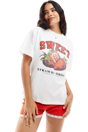 Miss Selfridge Sweet strawberry graphic oversize tee