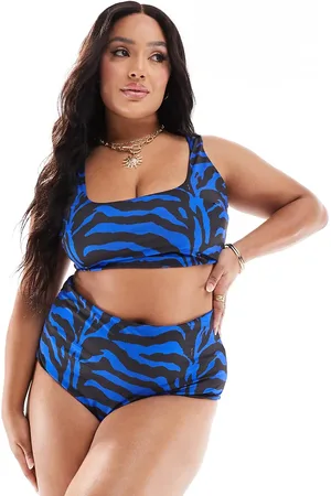 ASOS Curve Gloria high waist bikini bottom in zebra