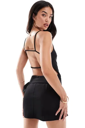SNDYS Halterneck belted backless mini dress in