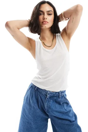 ASOS Sheer rib tank top in