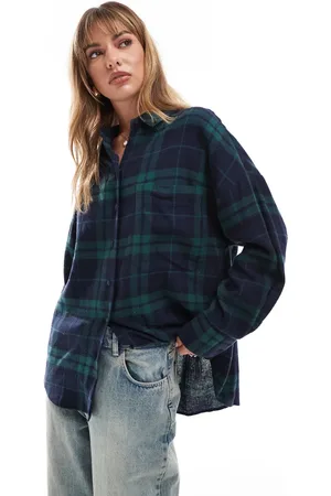 ASOS Oversized shirt in green and blue check