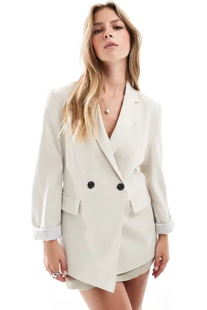 Stradivarius Tailored blazer in ecru