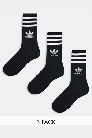 adidas 3 pack crew socks in