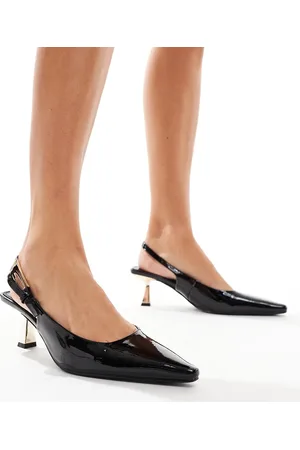 Simmi London Simmi London June Wide Fit pointed slingback kitten heels in patent