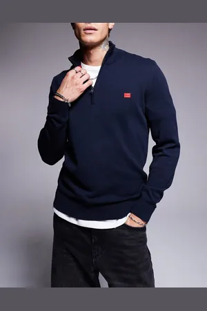 HUGO BOSS San quintus knitted half zip jumper in