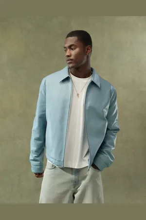 ASOS Faux leather cropped harrington jacket in