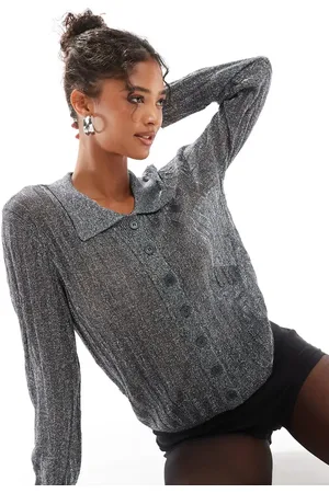 VERO MODA Knitted shirt in asphalt glitter