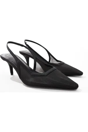ASOS Shake slingback kitten heels in mesh