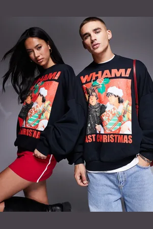 ASOS Unisex extreme oversized sweatshirt with WHAM Christmas print in