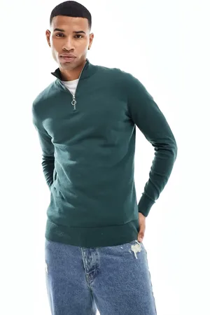 New Look 1/4 zip funnel neck in dark