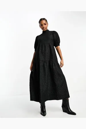 The Frolic Exclusive jaquard tiered maxi smock dress in
