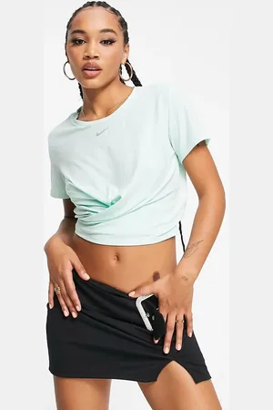 Nike Nike One Training Luxe Dri-FIT twist hem t-shirt in mint