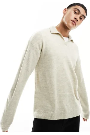 New Look Revere collar jumper in stone