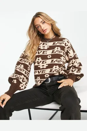 VIOLET ROMANCE Knitted jumper in love print