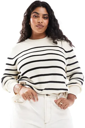 MANGO Curve striped lightweight jumper in