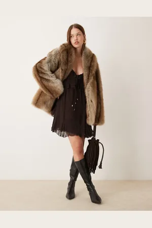 ASOS Tipped vintage faux fur coat in mink