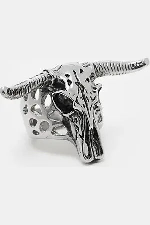 ASOS Waterproof stainless steel ram skull ring in tone