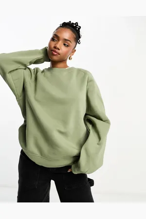 Pull&Bear Oversized sweatshirt in washed khaki