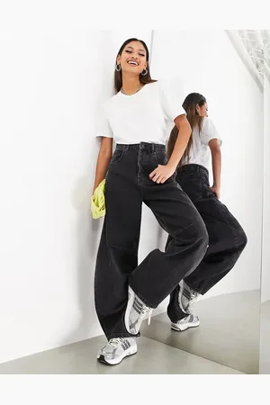 ASOS Sydney denim barrel leg high waist jean in washed