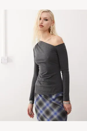 Urban Revivo Slinky off-shoulder top in heather