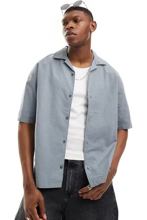 Pull&Bear Boxy fit stripe shirt in pale