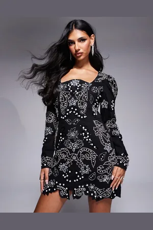ASOS Silver embellished mini dress in