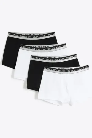 River Island 4 pack cotton stretch trunks in