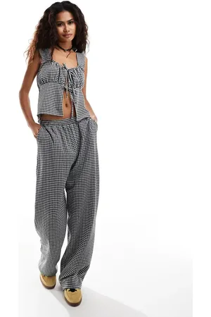 Reclaimed Pull on trouser in gingham