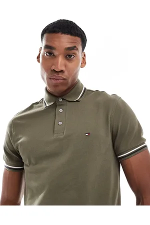 Tommy Hilfiger Tipped slim fit polo shirt in army