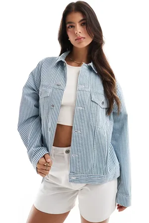 ASOS Denim western jacket in stripe