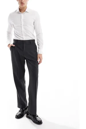 ASOS Smart straight leg trousers in charcoal