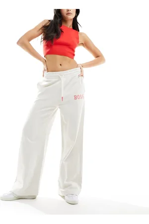 HUGO BOSS BOSS wide leg track pants in off