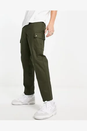 JACK & JONES Intelligence wide leg tapered drawstring cargo trouser in khaki