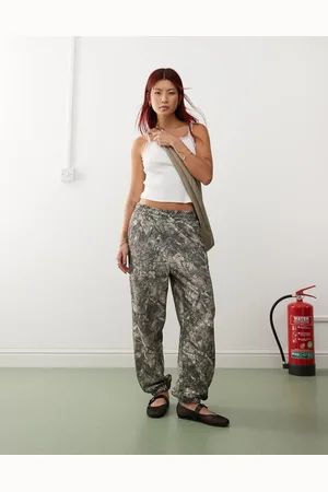COLLUSION Oversized camo print joggers in