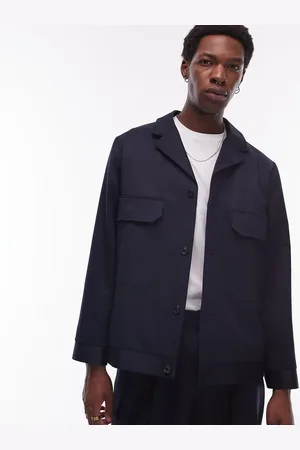 Topman Smart harrington wool mix suit jacket in