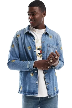 Tommy Hilfiger Crest denim overshirt in mid
