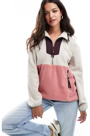 Columbia Sequoia Grove half zip sweat fleece in dark stone and agave