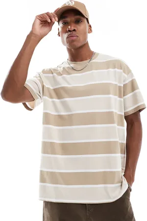 Threadbare Oversized stripe t-shirt in light