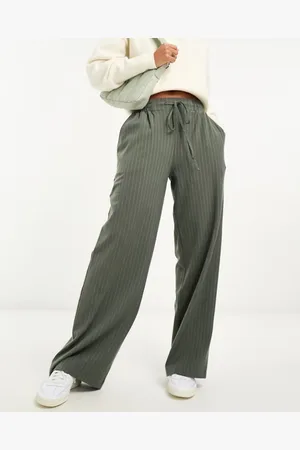 ASOS Pull on trouser in khaki stripe