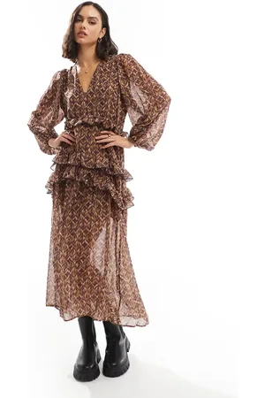 SCALPERS Multietnic Dress In Camel