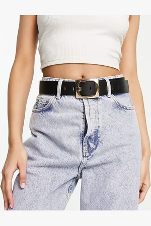 ASOS Chunky gold buckle waist and hip jeans belt in