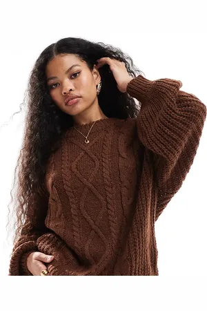 Brave Soul Petite oversized cable knit jumper in